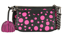 Yayoi Kusama Multi Pochette Accessoires,Leather,BLK/Pink,MIF,E/S/CL/DB,3*